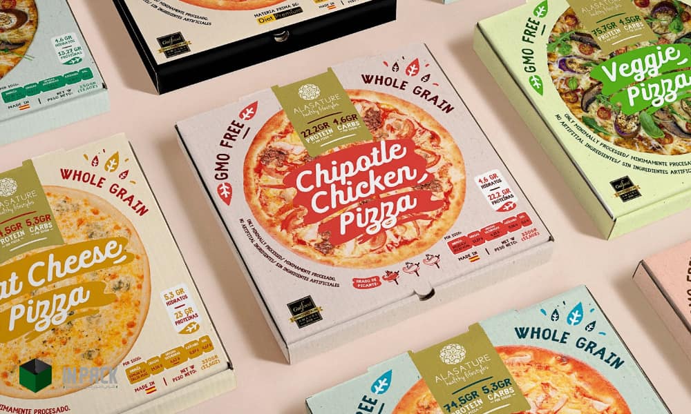 طراحی بسته بندی پیتزا آماده