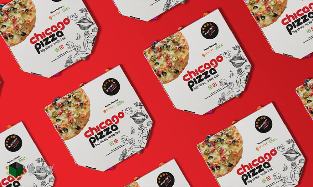 طراحی بسته بندی پیتزا گرد